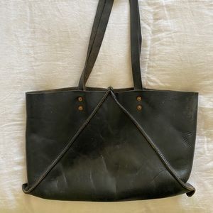 Crow Leather Purse, Shoulder Purse Handmade Black Leather